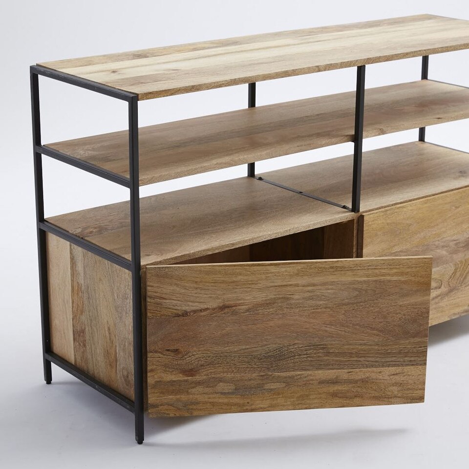 Industrial Modular Media Set w/ Open + Closed Storage (211 cm) West